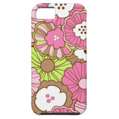 Pretty Pink Green Flowers Spring Floral Pattern iPhone 5 Cover