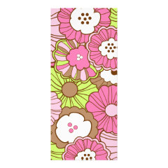 Pretty Pink Green Flowers Spring Floral Pattern Announcements