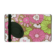 Pretty Pink Green Flowers Spring Floral Pattern iPad Cases