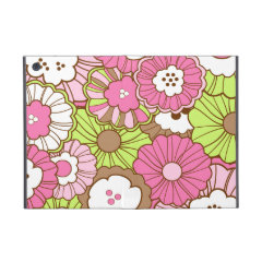 Pretty Pink Green Flowers Spring Floral Pattern Covers For iPad Mini
