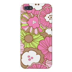 Pretty Pink Green Flowers Spring Floral Pattern iPhone 5 Case
