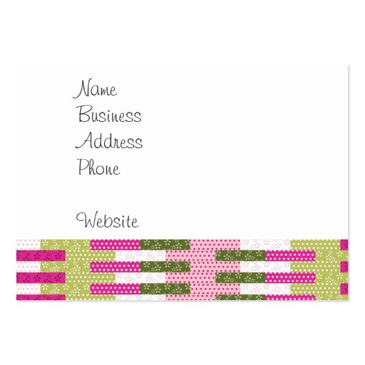Pretty Pink Green Patchwork Quilt Design Gifts Business Card Template (front side)