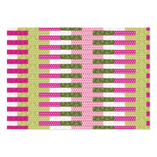Pretty Pink Green Patchwork Quilt Design Gifts Business Card Template (back side)