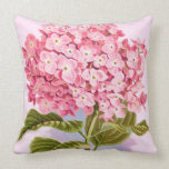 Pretty Pink Hydrangea Flower American MoJo Pillows