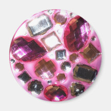 Pretty Pink Jewel Bling Fridge Magnets