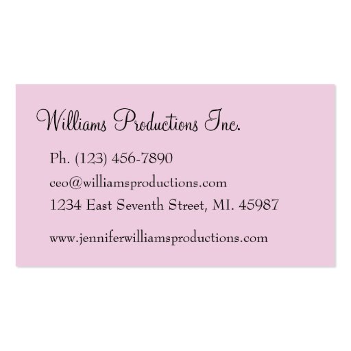 Pretty Pink Label Ribbon Business Cards (back side)