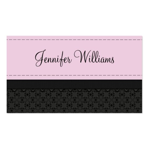 Pretty Pink Label Ribbon Business Cards (front side)
