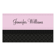 Pretty Pink Label Ribbon Business Cards