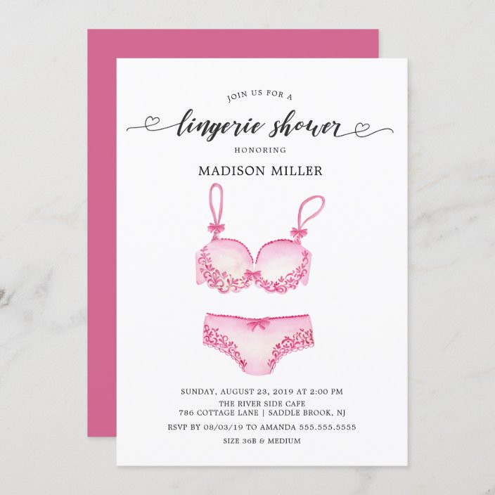 Pretty Pink Lingerie Bridal Shower Invitation Zazzle