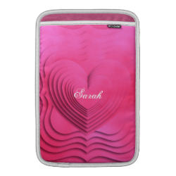 Pretty Pink Love Heart 3D Design MacBook Air Sleeves