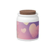 Pretty Pink Love heart candy jar candy jars