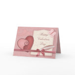 Pretty Pink Loveheart & Butterfly Valentines Card