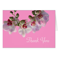 pretty pink orchid flowers pink thank you greeting cards