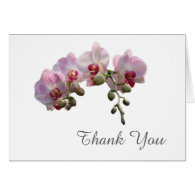 pretty pink orchid flowers pink thank you cards