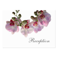pretty pink orchid flowers pink wedding reception business cards