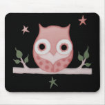 Pretty Pink Pale Owl Mouse Pad