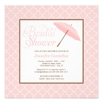 Pretty Pink Parasol Bridal Shower Invitation invitations
