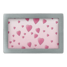 Pretty Pink Pattern of Love Hearts. Belt Buckles
