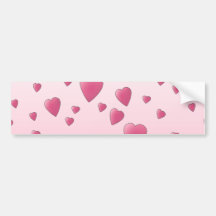 Pretty Pink Pattern of Love Hearts. Bumper Stickers