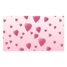 Pretty Pink Pattern of Love Hearts. Business Card Template