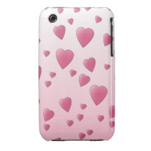 Pretty Pink Pattern of Love Hearts. iPhone 3 Case-Mate Cases