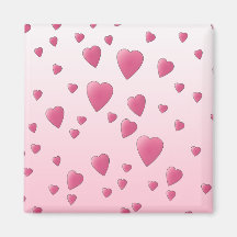 Pretty Pink Pattern of Love Hearts. Fridge Magnet