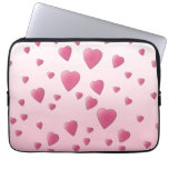 Pretty Pink Pattern of Love Hearts. Computer Sleeves