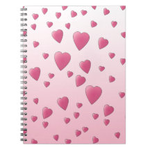 Pretty Pink Pattern of Love Hearts. Notebook