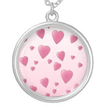 Pretty Pink Pattern of Love Hearts. Pendant