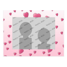 Pretty Pink Pattern of Love Hearts. Postcards