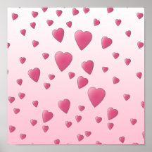 Pretty Pink Pattern of Love Hearts. Print