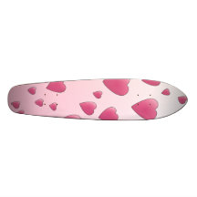 Pretty Pink Pattern of Love Hearts. Skate Board