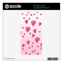 Pretty Pink Pattern of Love Hearts. Skins For iPhone 4