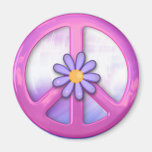 Pretty Pink Peace Sign Magnets