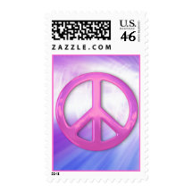 Pretty Pink Peace Sign Stamps