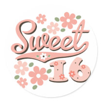 Pretty Pink Petal Sweet 16 Stickers