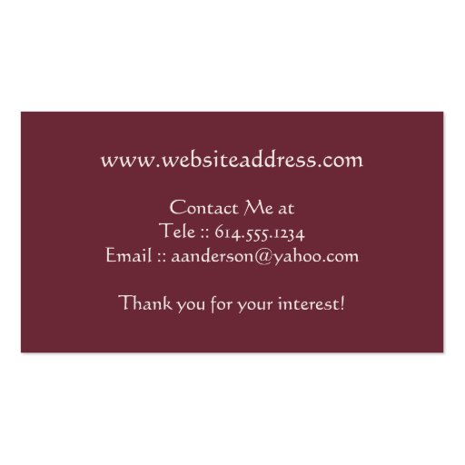Pretty Pink Plaid Bow Business Cards (back side)