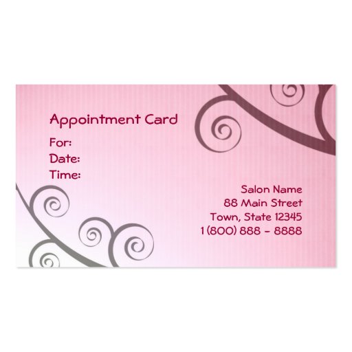 Pretty Pink & Plum Business & Appointment Card Business Card Template (back side)