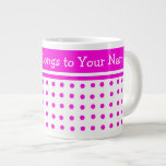 Pretty Pink Polka Dot Jumbo Mug to Customize