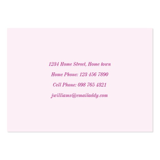Pretty Pink Polka Dots and Bow Mommy Calling Cards Business Card Template (back side)
