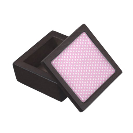 Pretty Pink Polka Dots Premium Trinket Box