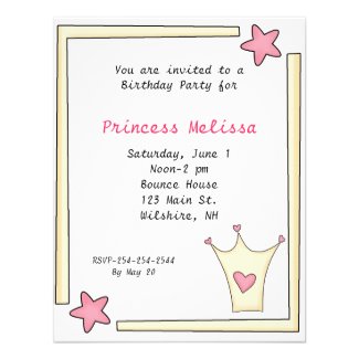 Pretty Pink Princess Birthday Invitation