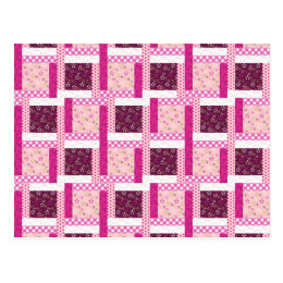 Pretty Pink Purple Patchwork Quilt Design Gifts Postcard