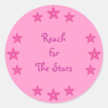 Pretty pink Reach For The Stars stickers