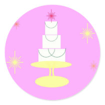 Pretty Pink Retro Cake stickers