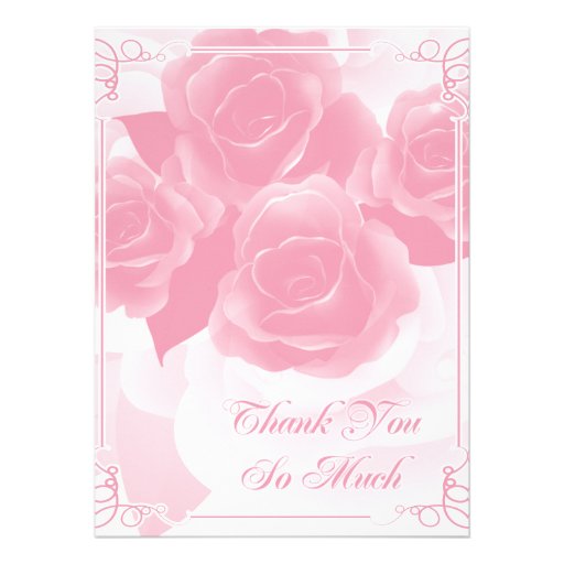Pretty Pink Rose Thank You Flat Cards