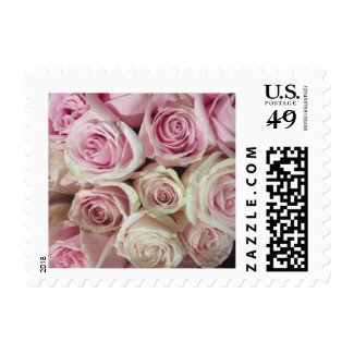Pretty Pink Roses Postage Stamp