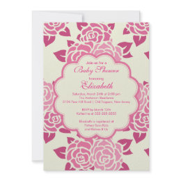 Pretty Pink Roses Spring Baby Shower Invitation zazzle_invitation