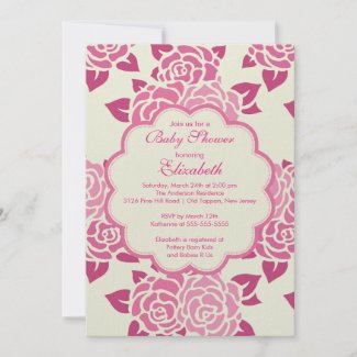 Pretty Pink Roses Spring Baby Shower Invitation zazzle_invitation