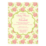 Pretty Pink Roses Spring Baby Shower Invitation
